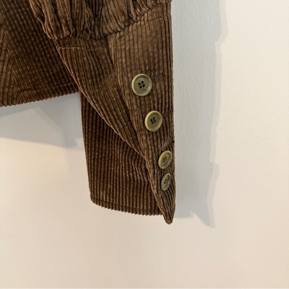 Max Studio Button Accent Puff Sleeve Corduroy Bla… - image 4